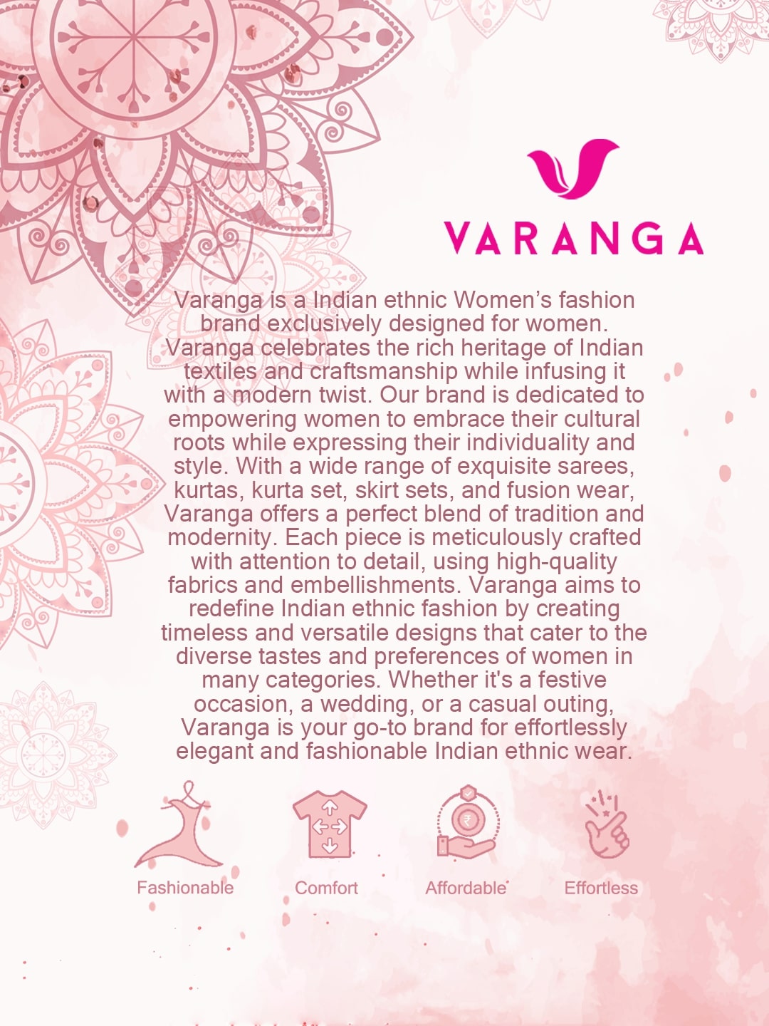 Varanga Women Maroon Yoke Design Kurta Embellished With Mirror Work, Three Quarter Sleeves Paired With Tonal Bottom And Fringed Dupatta