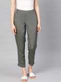 Varanga Women Grey Straight Fit Regular Trousers