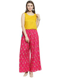 Varanga Women Pink Flared Printed Palazzos