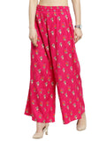 Varanga Women Pink Flared Printed Palazzos
