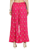 Varanga Women Pink Flared Printed Palazzos