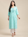 KSUT Women Blue Printed Kurta