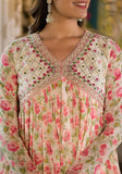 Varanga Off White Floral Print Mirror Embroidered Lace Detailed Alia Kurta With Sharara And Dupatta