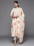 varanga women floral printed keyhole neck empire kurta set